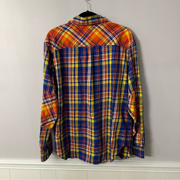 Rocawear Classic Mens Long Sleeve Blue Orange & Yellow Plaid Button Up Sz XL GUC - Picture 8 of 8